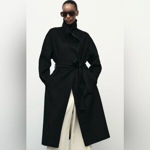 Chic Black Zara Wool Coat size Small